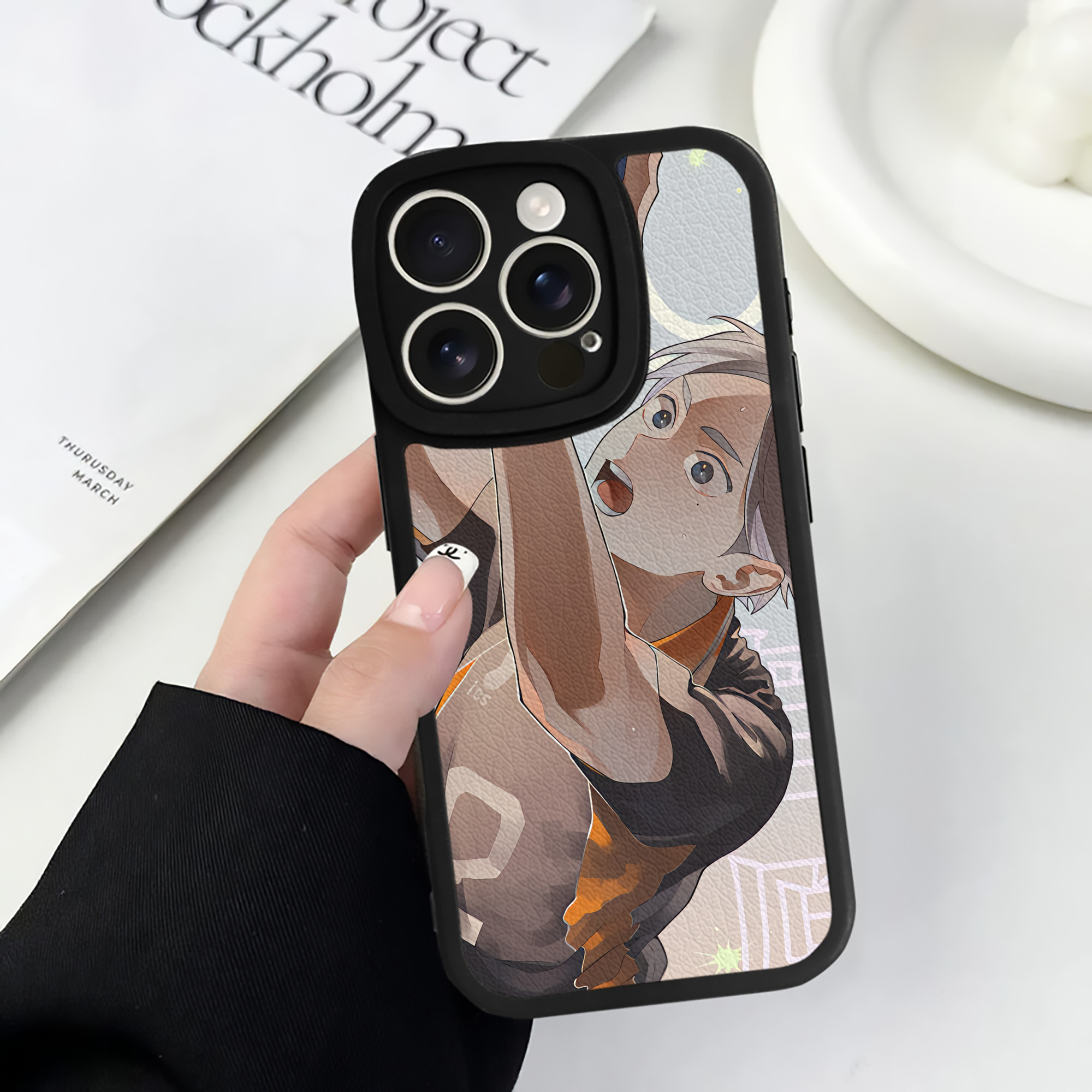 （画像用） ハイキュー!! Haikyu!! 【iPhone 16シリーズ対応】シリコンスマホケース（レザー調） 材質：シリコン